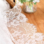 Lace Tablecloth Rectangular 2 Pieces 60 x 120 Inch White Wedding Overlay - Image 2