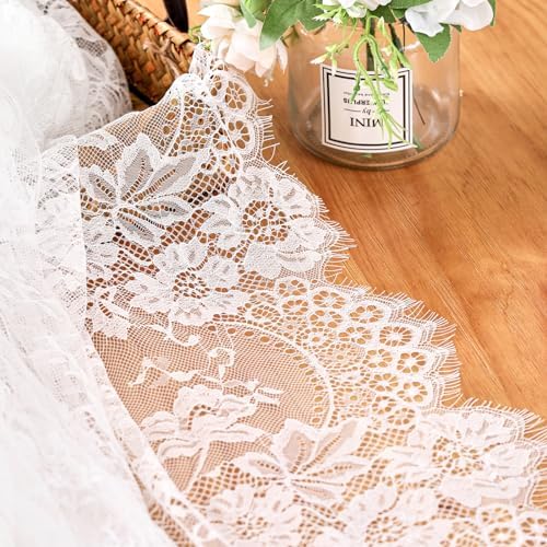Lace Tablecloth Rectangular 2 Pieces 60 x 120 Inch White Wedding Overlay - Image 2