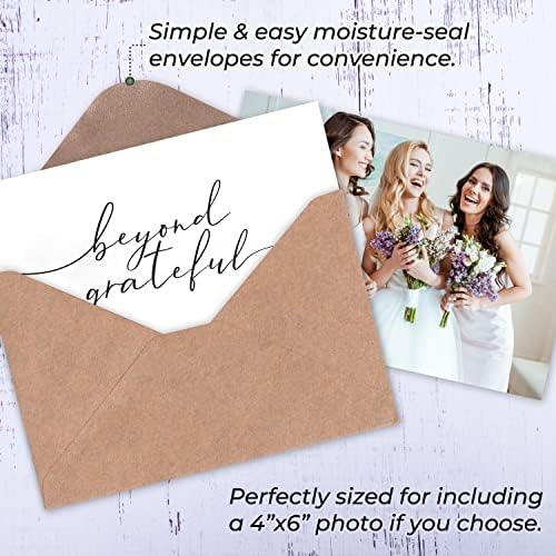 120 Heavyweight Blank Thank You Cards with Envelopes Beyond Grateful Thank You Cards, Bridal Shower, Engagement, Graduation, Wedding Bulk Pack Card with Envelopes & Stickers (4 x 6 Inches) (120 Pack) - Image 5