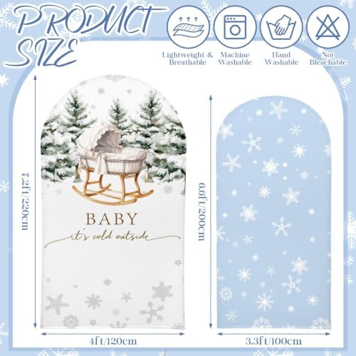 Mindsoft 2 Set Baby It's Cold Outerside Arch Backdrop Cover 7.2ft 6.6ft - Image 2