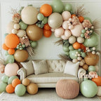 Dusty Green Orange Balloon Garland, Double Stuffed Sage Nude Blush Mauve Lemon Gold Balloon Arch Kits for Baby Shower Birthday Bridal Wedding Fall Party Decorations - Image 2