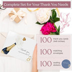 Heather & Willow 100 Wedding Thank You Cards from the New Mr and Mrs | 4x6 Bulk Thank You Cards with Envelopes | Grateful Notes Bridal Shower and Baby Shower - Image 6