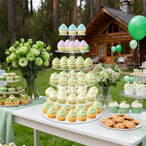 6 Tier Cupcake Stand for 60 Cupcakes Acrylic Round Tiered Cupcake Tower - Image 3
