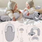 4 in 1 Tummy Time Mat with Educational Cards, Play Mat & Sitting Support for Newborn 0-12 Months, Infant Baby Sit Me Up Floor Seat, Sensory Skills Gifts, Koala - Image 7