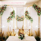Metal Arch Stand and Cover Set,1 Pink Spandex Fitted Backdrop with 1 Gold Wedding Arched Stand Frame for Parties Birthday Baby Shower Bridal Banquet Decoration (6.6FT) - Image 7