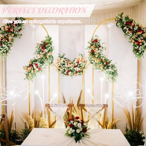 Metal Arch Stand and Cover Set,1 Pink Spandex Fitted Backdrop with 1 Gold Wedding Arched Stand Frame for Parties Birthday Baby Shower Bridal Banquet Decoration (6.6FT) - Image 7