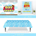 Party Inspo Cartoon Toy Baby Shower Decorations, 138 PCs - Its a Boy Story Baby Shower Party Supplies with Toy Inspired Story Backdrop, Balloon Garland, Cake Topper, Mommy To Be Sash - Image 4