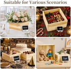 4 Pack Wooden Buffet Risers Cupcake Stand Buffet Display with Mini Signs - Image 7