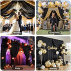 10ft×15ft Black Backdrop Curtain for Wedding Parties - Image 5