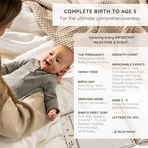 Keepsake Baby Memory Book – Timeless Gender Neutral First 5 Year Baby Book - Image 4