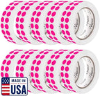 Perco Neon Pink Perforated Round Circle Dot Sticker 1/2-Inch Labels — 10 Rolls, 30,000 Stickers - Parties, Invitations for Highlights & Decorative Accents, Strong Adhesive - Made in USA by Perco