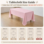 Light Pink Rectangle Tablecloth 60 x 120 Inch Machine Wash Indoor & Outdoor - Image 5