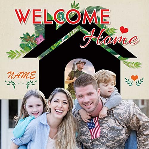 Custom Welcome Home Banner Decoration,Welcome Back Home Yard Sign for Outdoor Decor, Military Homecoming Deployment Returning Party Supplies(5x7.5ft) - Image 7