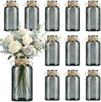 Mason Jar Glass Vases 12 Pack, Black Flower Vase for Centerpieces by Unknown