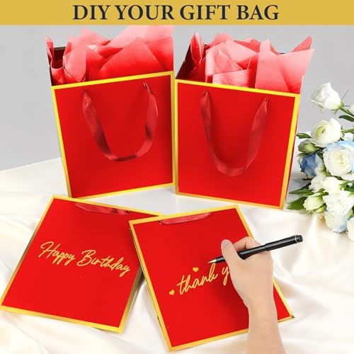 Addblu 100 Pack Bulk Luxury Gift Bags with Handles & 100 Tissue Papers - Image 5