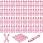 100 Pack Pre Rolled Pink Plastic Cutlery Set with Paper Napkins by conglow