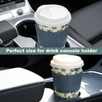 50 Pack 16oz Vintage Blue Floral Disposable Coffee Cups with Lids & Sleeves – Premium Paper for Mother's Day, Wedding, Birthday, Brunch, Cafés,Party Supplies - Image 7