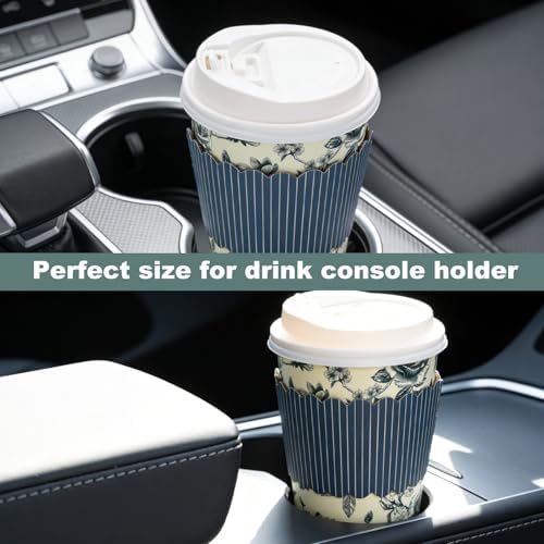 50 Pack 16oz Vintage Blue Floral Disposable Coffee Cups with Lids & Sleeves – Premium Paper for Mother's Day, Wedding, Birthday, Brunch, Cafés,Party Supplies - Image 7
