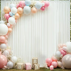 20×14ft Wrinkle Free Ivory Backdrop Curtain, Soft Silky Easy to Drape Cream Wedding Drapes for Backdrop, 4 Panels 5×14ft Photo Backdrop Curtains for Parties Birthday Photography Background Cloth - Image 3