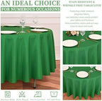 Showgeous 90 Inch Green Round Tablecloths, Polyester Table Covers - Image 6