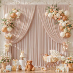 10x10ft Blush Nude Backdrop Curtain Panels for Parties - Wrinkle Free Polyester Photo Curtain Backdrop Wedding Back Drop Fabric Drapes for Party Decorations Background for Photography - Image 7