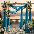 Pack of 2 Wedding Arch Drape Panel Fabric 30" x 100ft - Dark Teal - Image 4