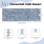 14 Pack Dusty Blue Cheesecloth Table Runner 17x108 Inch Semi Sheer Boho Gauze Cheese Cloth Fabric Table Runners, for Wedding Party Baby Shower Birthday Home Decor Garden Farmhouse - Image 2