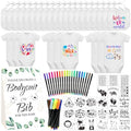 Bibs Bodysuits Baby Shower Game Sign Set Newborn Onesies Feeder Gift Fabric Marker Stencils Kit by Aisharery