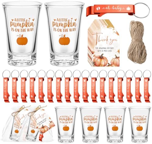 Blushtier 25 Sets Baby Shower Shot Glass Bottle Opener, Pumpkin by Blushtier
