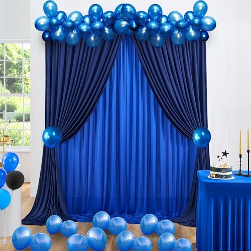 gogoparti 15ft x 10ft Royal Blue and Navy Blue Backdrop Curtains Panels for Parties Wedding, Wrinkle Free Backdrop Drapes for Wedding Birthday Party Background, 6 Panel 2.5x10ft - Image 5