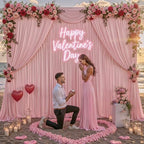 16x10FT Dusry Rose Backdrop Curtains for Wedding Parties, Wrinkle Free Polyester Photography Backdrop Drapes for Birthday Parties Baby Shower Stage Background Stand Decorations 4x10ft,4 Panels - Image 5