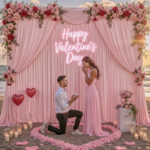 40x10FT Dusty Rose Backdrop Curtains for Wedding Parties, Wrinkle Free Polyester Photography Backdrop Drapes for Baby Shower Birthday Parties Stage Background Stand Decorations 4x10ft,10 Panels - Image 7