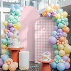 Pink Buffalo Arch Backdrop Cover 7.2 FT, Gingham Striped Pink Plaid Wedding Arch Cover Stretchy Romantic Rustic Backdrop Stands Covers for Birthday Bridal Party Celebration Ceremony Banquet Decor - Image 3