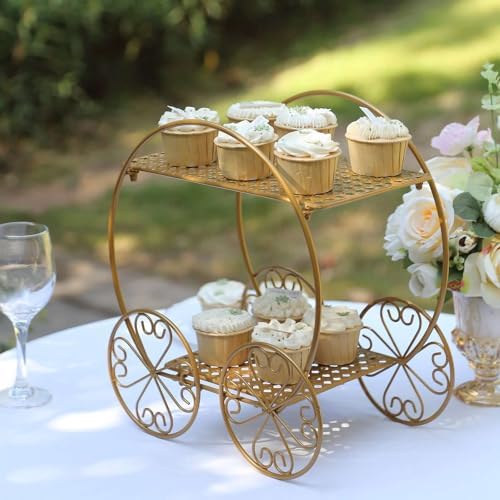 Efavormart 2 Sets of Large Metallic Gold Bird Cage Wedding Centerpiece Table Party Decor All Occasions - 9",13" Tall - Image 5