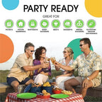 Party Solids Exquisite Lime Green Mixed Paper Plates - 7" & 9", 200 Pack (100 each), 350 GSM - Image 6
