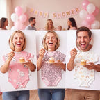 Outus 6 Sets Feed Me Baby Shower Games for Large Groups, Baby Clothes, Kt Boards, Blindfolds, 60 Adhesive Tape, Funny Hilarious Gender Reveal Activity for Guests Party Supplies (Cute) - Image 4