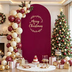 6.6FT Wine Red Arch Backdrop Cover - Spandex Fitted Wedding Arch Stand Covers Round Top Chiara Arch Backdrop Cover for Birthday Party Banquet Photo Background Decoration - Image 4