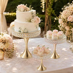 3 Pcs Cake Display with Mirror, Wedding Crystal Cake Stands for Reception - Image 7