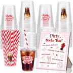 She's Ready to Pop Baby Shower Cups with Straws, 50 Pcs 12 oz Disposable Plastic Cups with Bar Sign – for Soda Theme, Pregnancy Announcement, Bridal Showers and Bachelorette Parties (Pink) by Unknown
