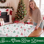 Ganeen 12 Pcs Christmas Tree Tablecloth Round Red Green Round Plastic 84 in - Image 4