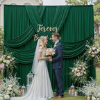50x12ft Forest Green Backdrop Curtains for Wedding Party 10 Panel 5×12FT by LeegleriTableSkirt