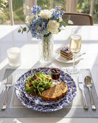 Hioasis Blue Plastic Plates, Floral Disposable Plates, 60 Pcs for 30 Guests - Image 5