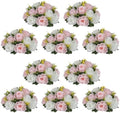 NUPTIO Flower Ball Centerpieces for Tables: Pink & White Artificial Rose by Nuptio