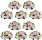 NUPTIO Flower Ball Centerpieces for Tables: Pink & White Artificial Rose by Nuptio