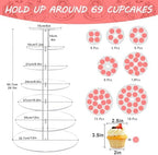 Cupcake Stand for 70 Cupcakes, 7 Tier Acrylic Round Tiered Cupcake Holder - Image 6