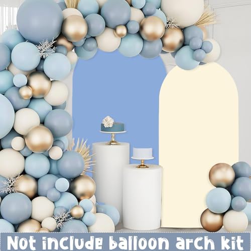 Blue & Cream Chiara Arch Backdrop Stand Covers (7.2FT, 6FT) - Image 2