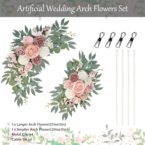 Pink Wedding Arch Flowers Set of 2 - Image 2