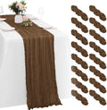 16 Pack Brown Cheesecloth Table Runners 20x120 Inch Gauze Table Runner Cheese Cloth 10FT Brown Table Runner Rustic Sheer Runner for Wedding Birthday Party Baby Shower Table Decor by Yorcari