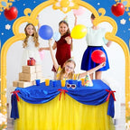 5 Pcs Princess Snow Party Decor Blue and Yellow Table Skirt 30 x 108 in - Image 4