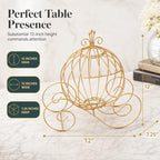 Gold Wire Cinderella Coach Carriage Centerpiece, 12" - Image 2